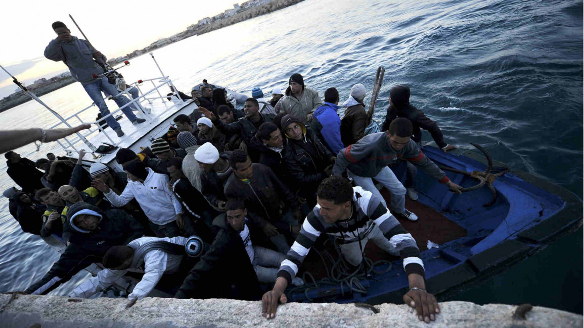 A boat carrying Tunisian migrants