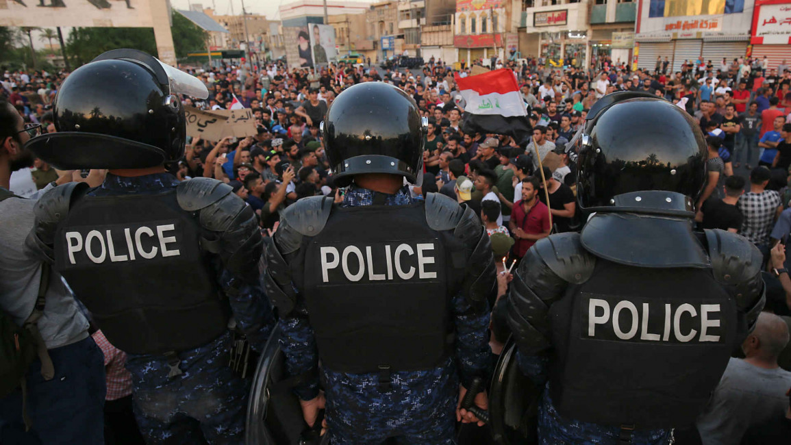 Iraq police protests - getty