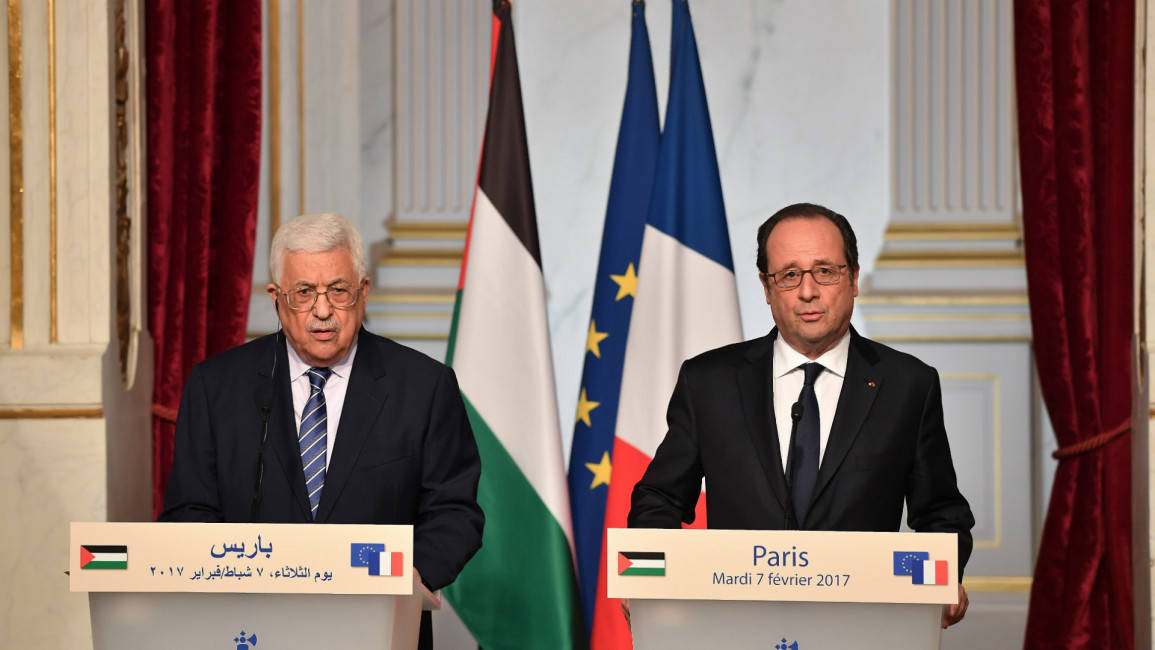 Mahmoud Abbas - Francois Hollande -- Anadolu
