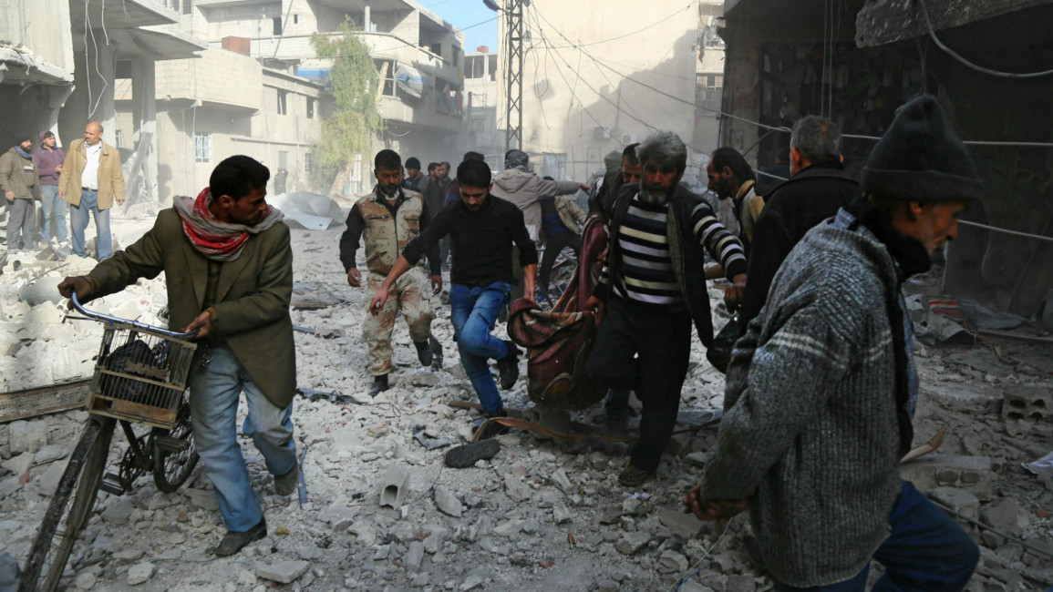 Regime airstrikes hit East Ghouta [Getty]