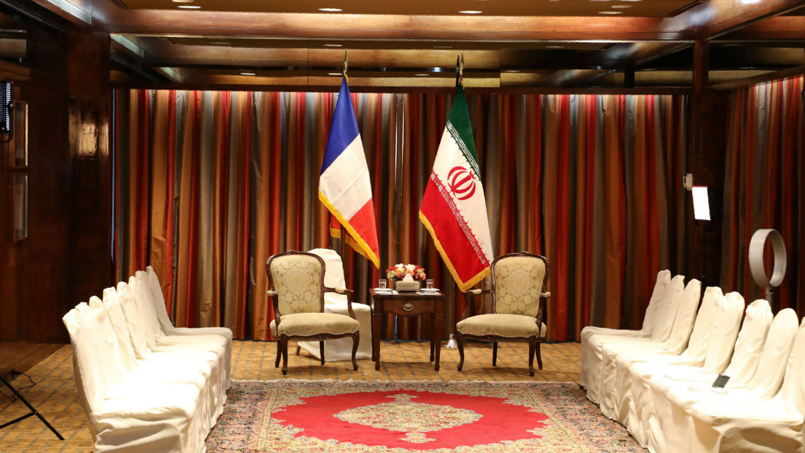 France Iran flags United Nations
