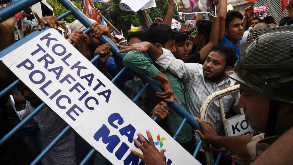 Kolkata protest Rohingya AFP