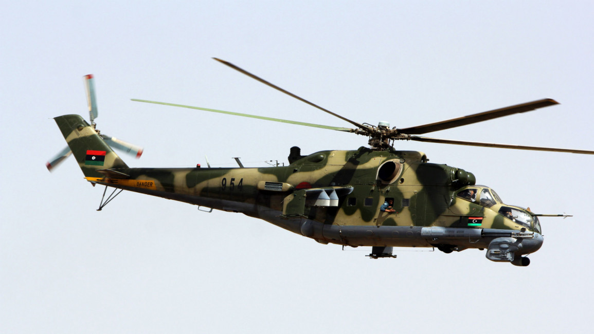 Libyan military helicopter [AFP]