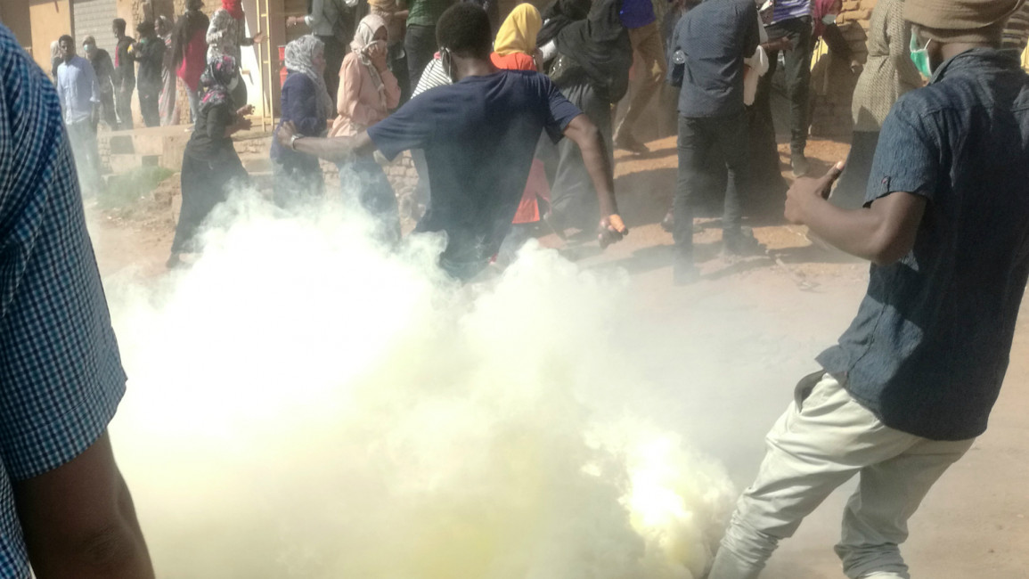 Sudan tear gas -- AFP