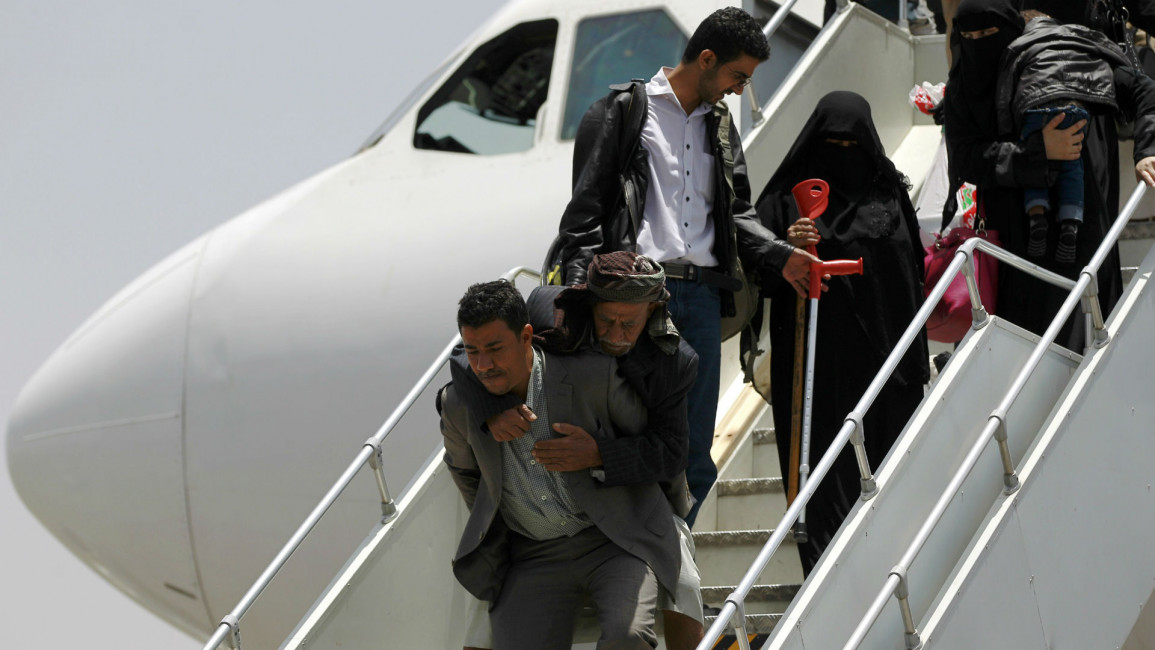 yemenis arriving sanaa airport afp