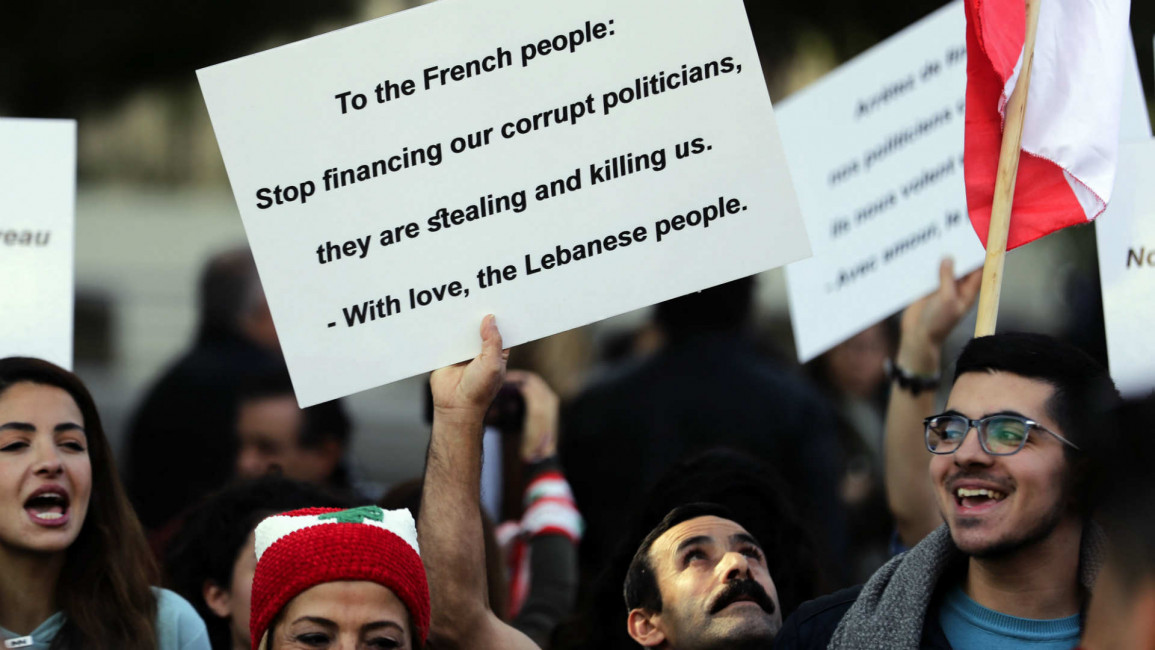 lebanon france protest - afp