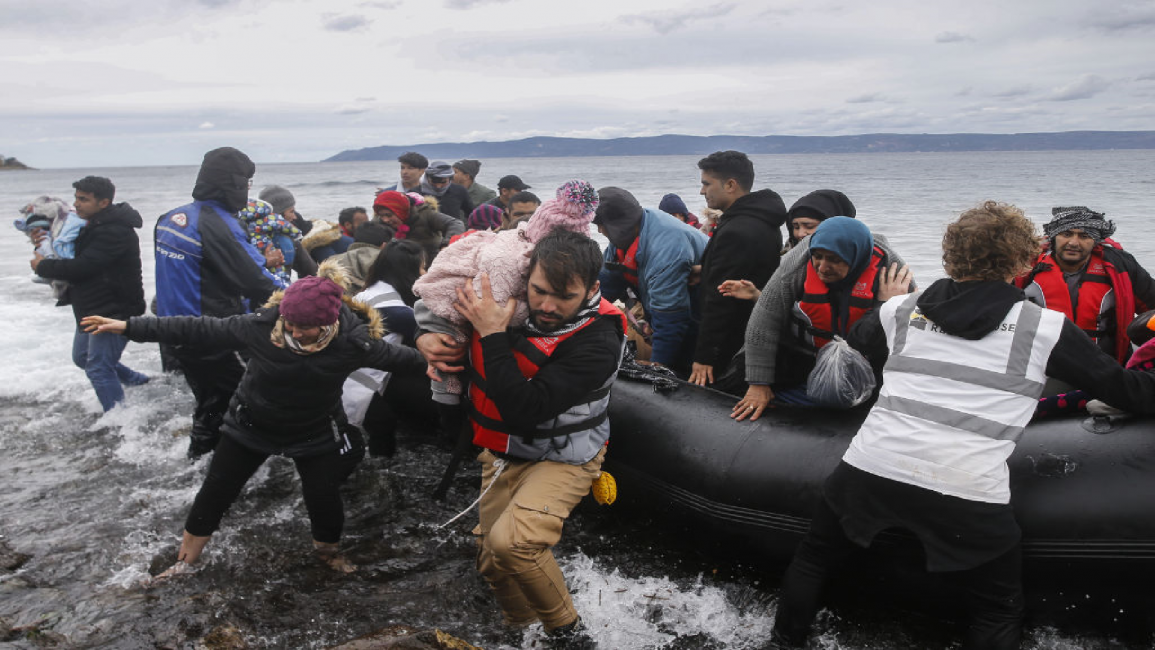 Refugees arrive to Greece by boat