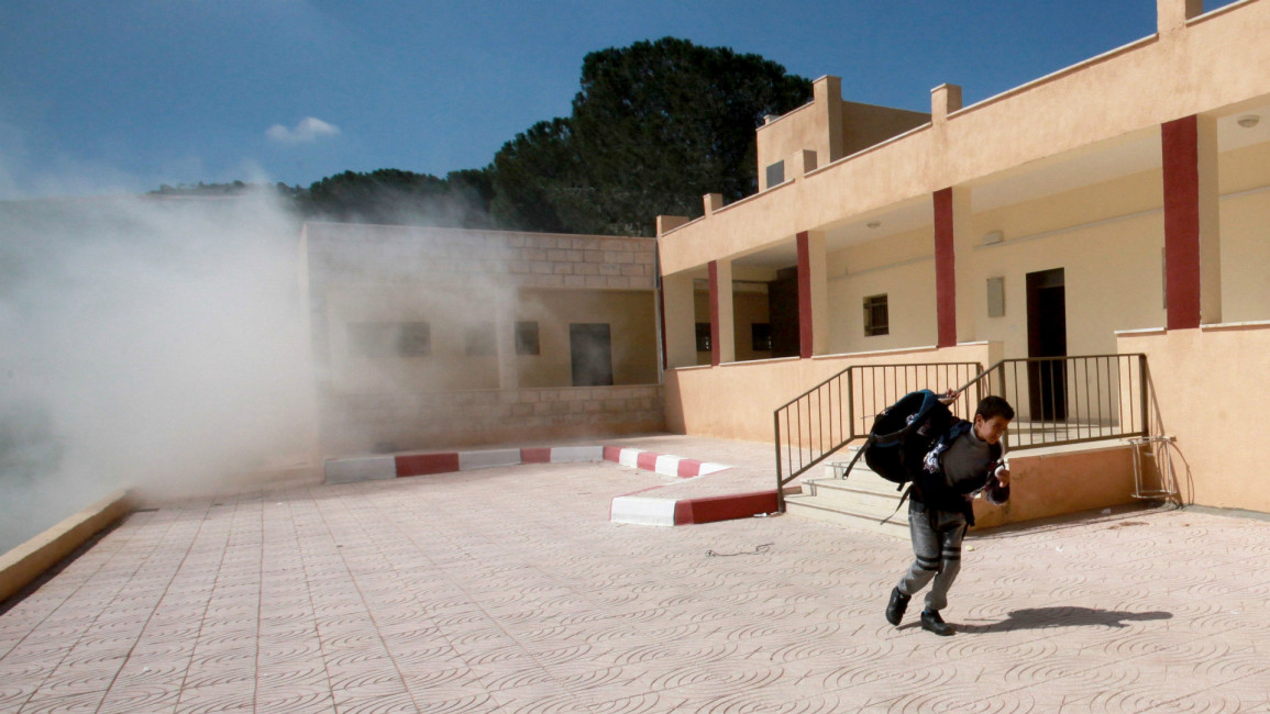 Israel tear gas palestinian school [Getty]