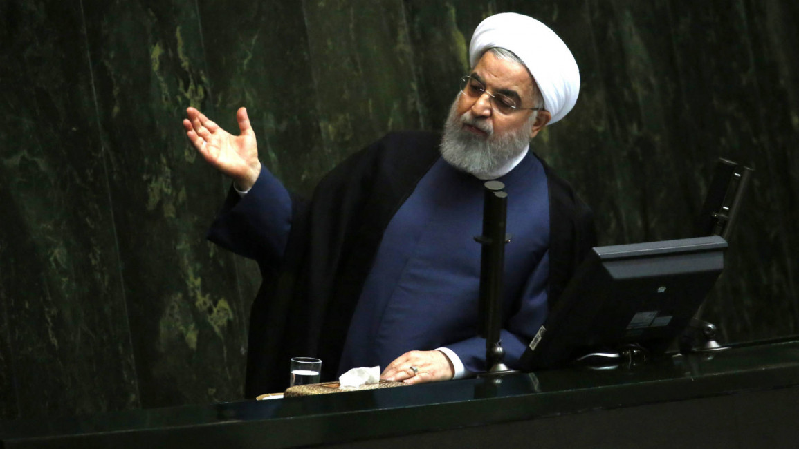 Rouhani at Iranian parliament in Tehran
