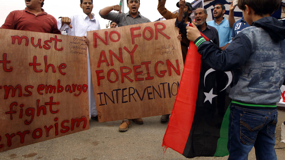 Libyan protest against foreign intervention