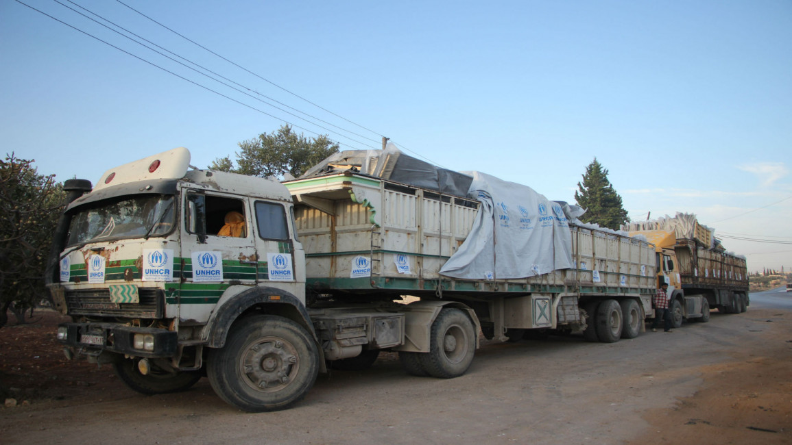 UN aid trucks AFP