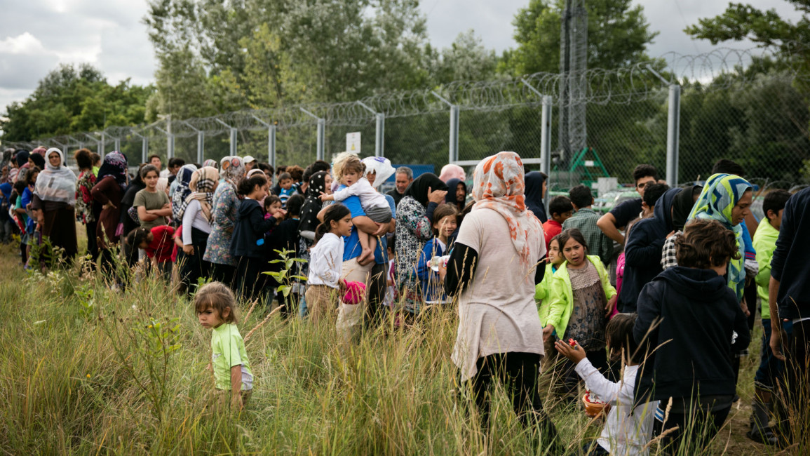 Migrants at Serbia-Hungary border GETTY
