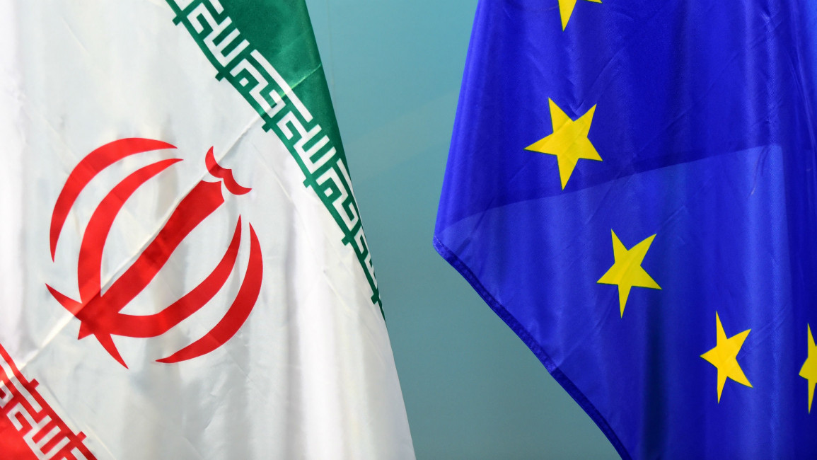 Iran EU flags - AFP