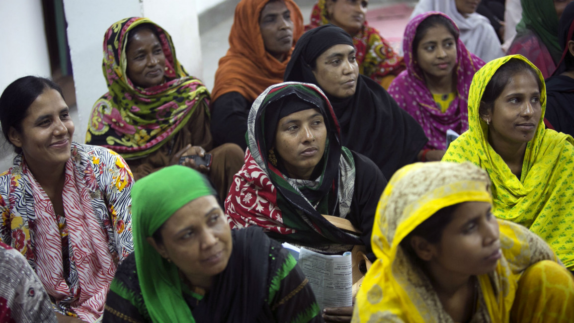 Female Bangladeshi migrant workers en route Saudi [Getty]