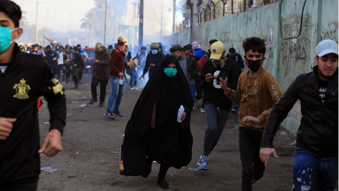  protesters escape tear gas fire [Getty] 