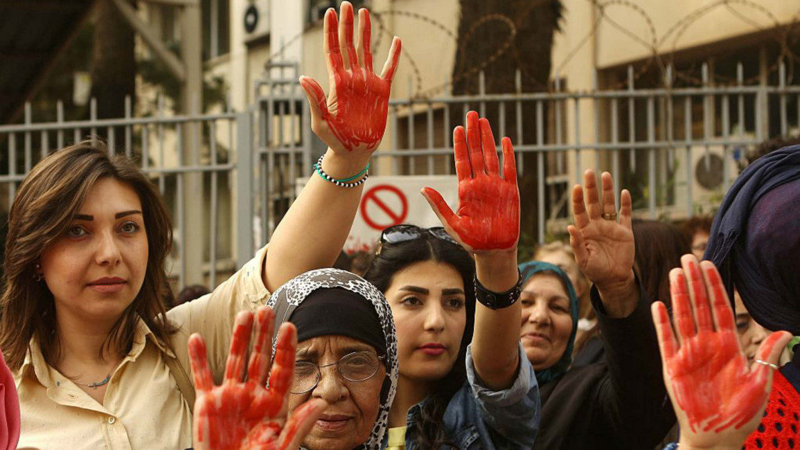 Lebanese women protest - AFP