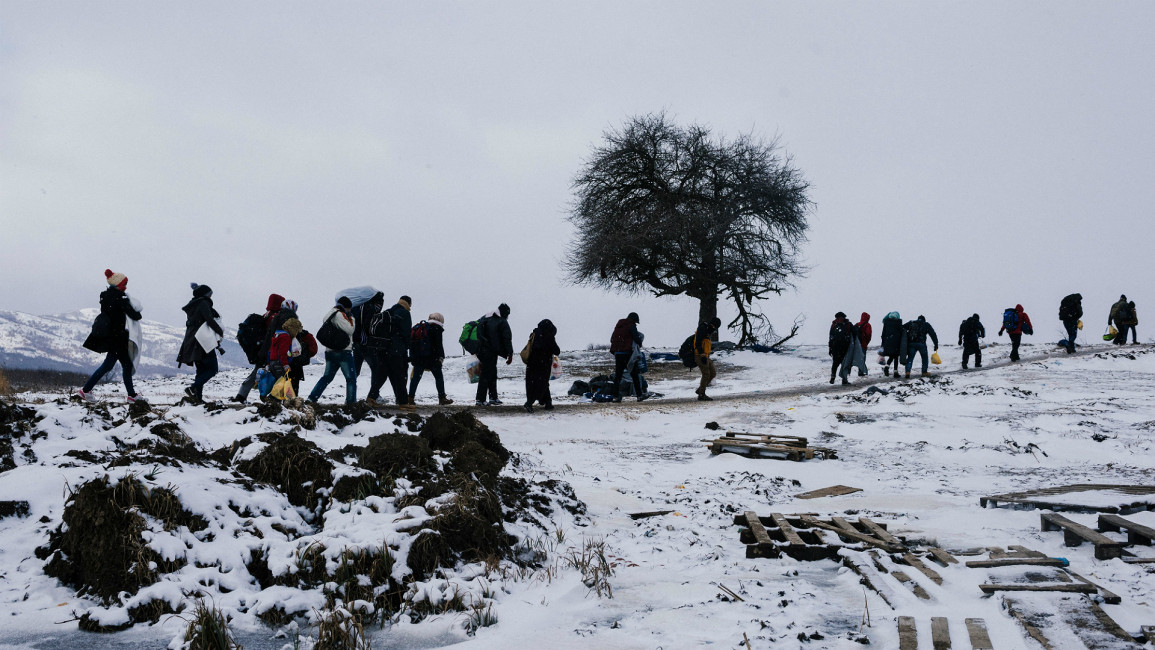 Syrian refugees winter