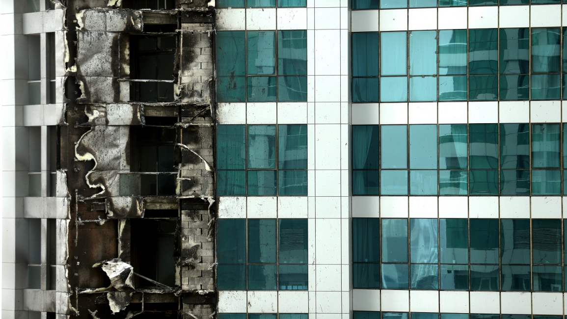 حريق في برج التورشة في دبي- getty