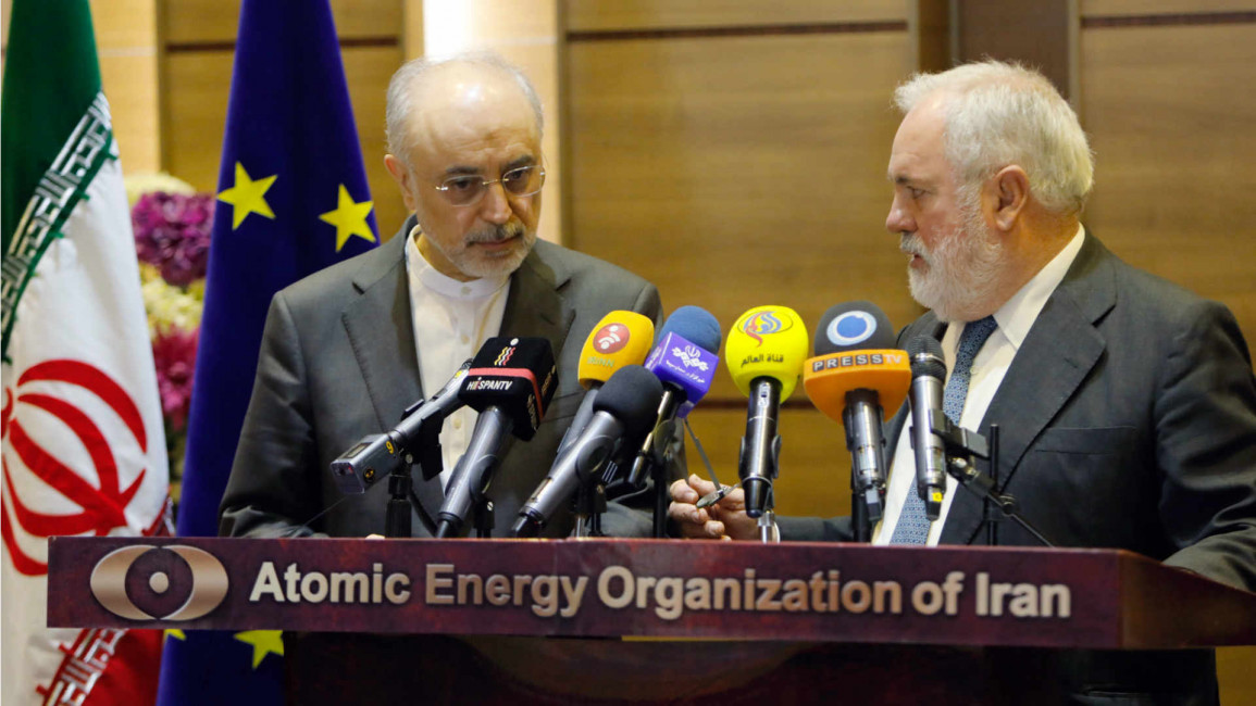 Iran atomic energy head at press conference