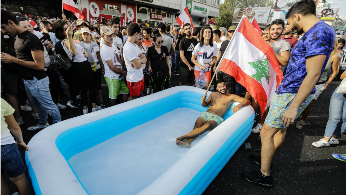 Lebanese demonstrator -- AFP