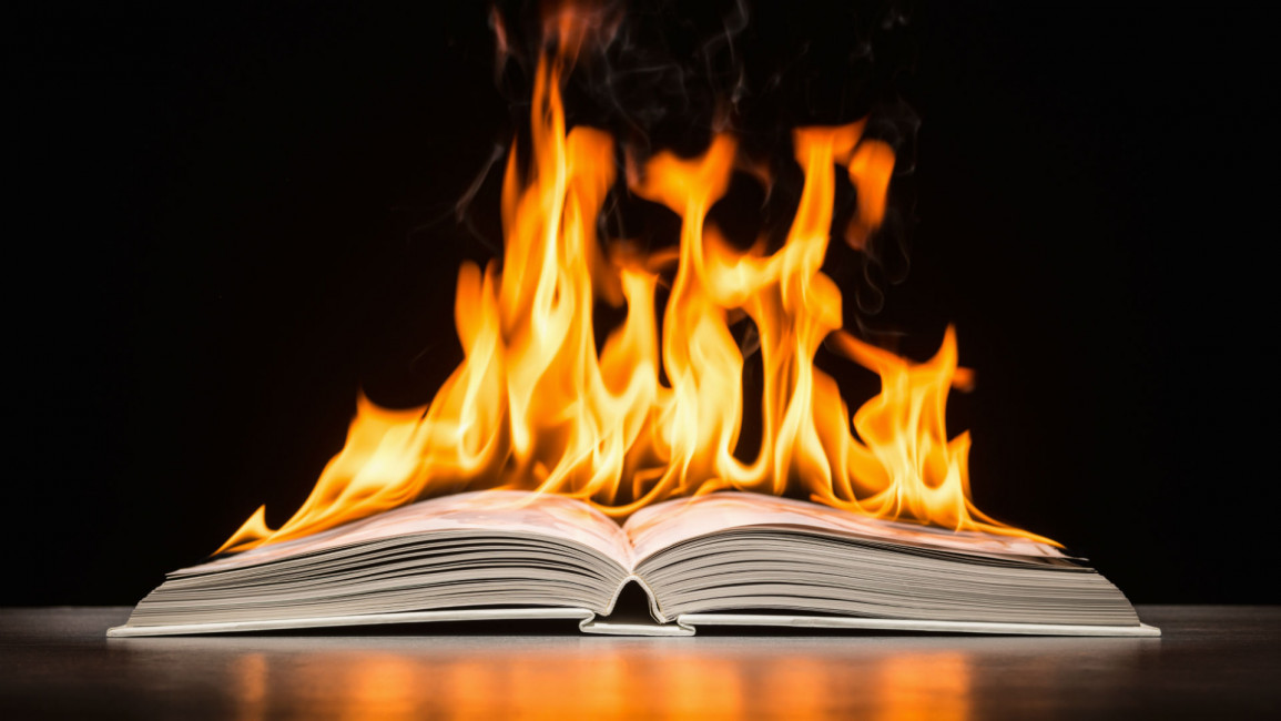 book burn getty stock