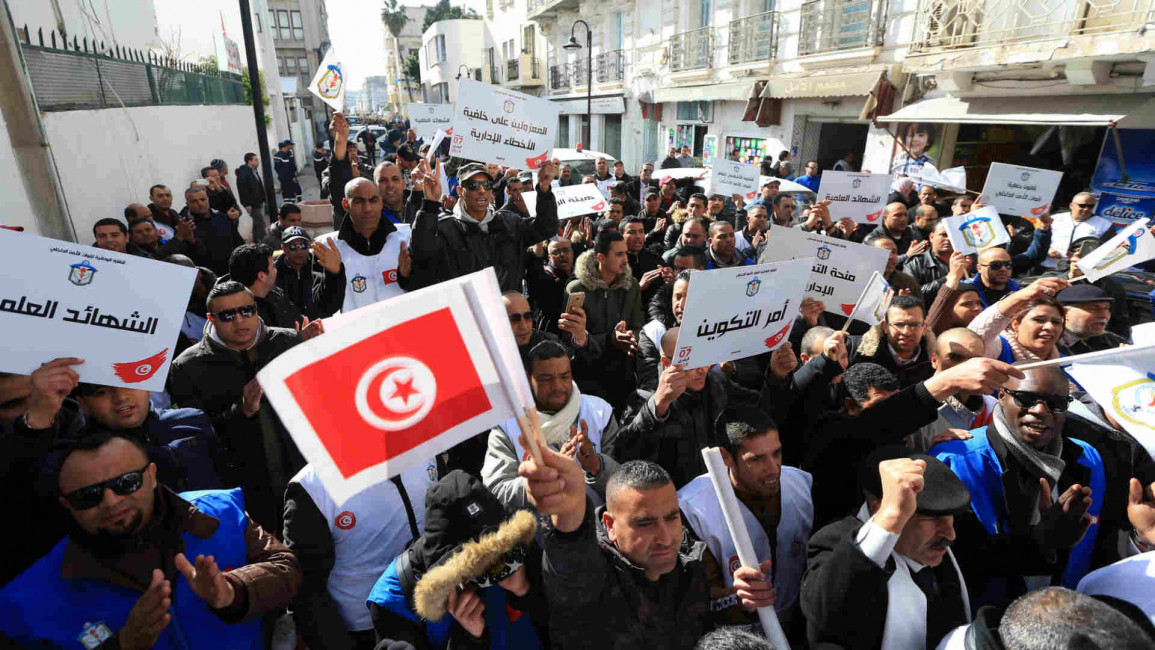Tunisia protest - anadolu