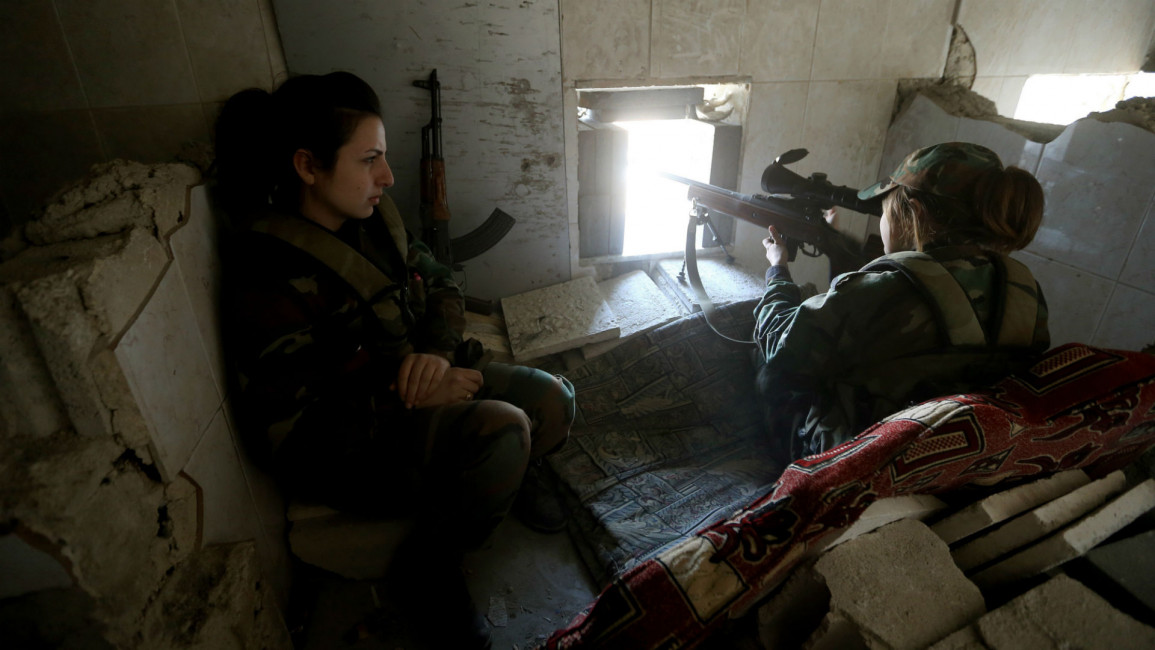 Syria female troops Getty snipers