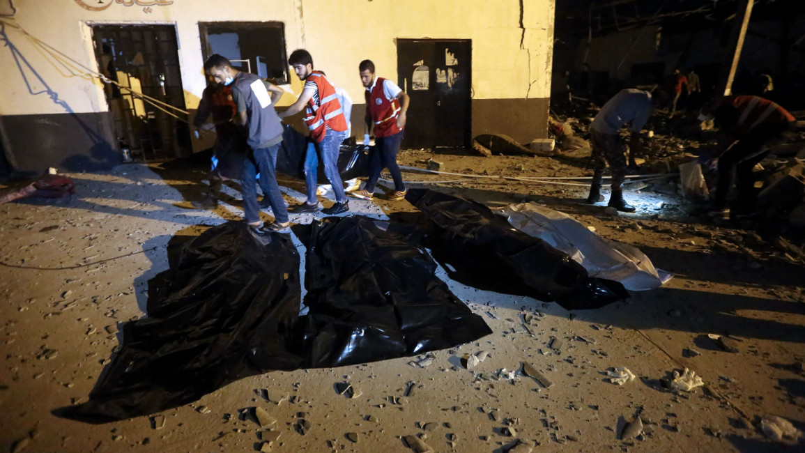 Libya migrant camp attack - getty