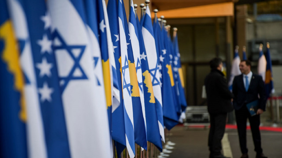 Israeli and Kosovo flags [GETTY]