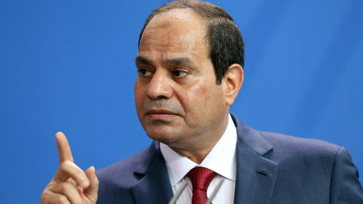 Sisi at a press conference in Berlin in 2015