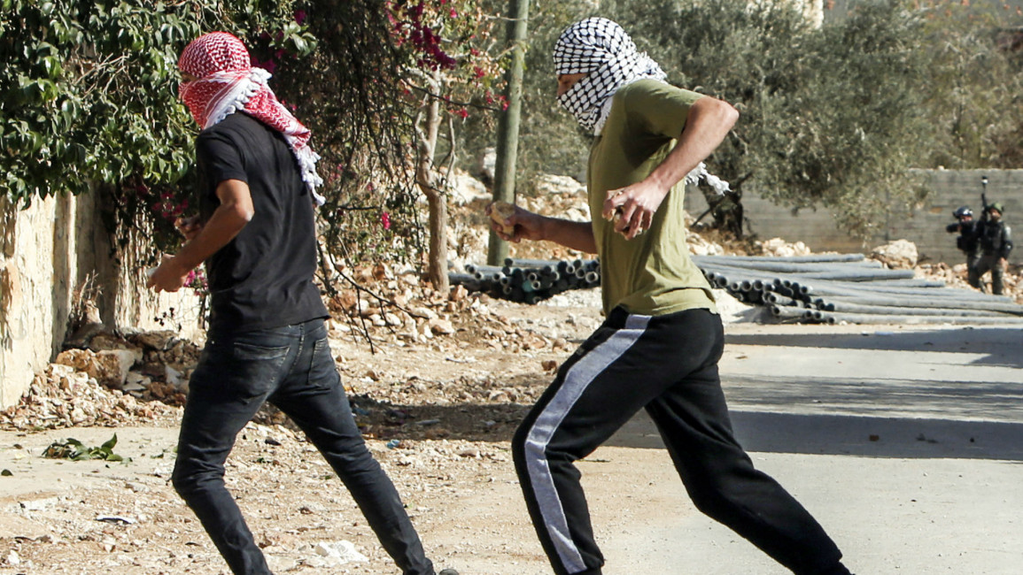 Palestinians running