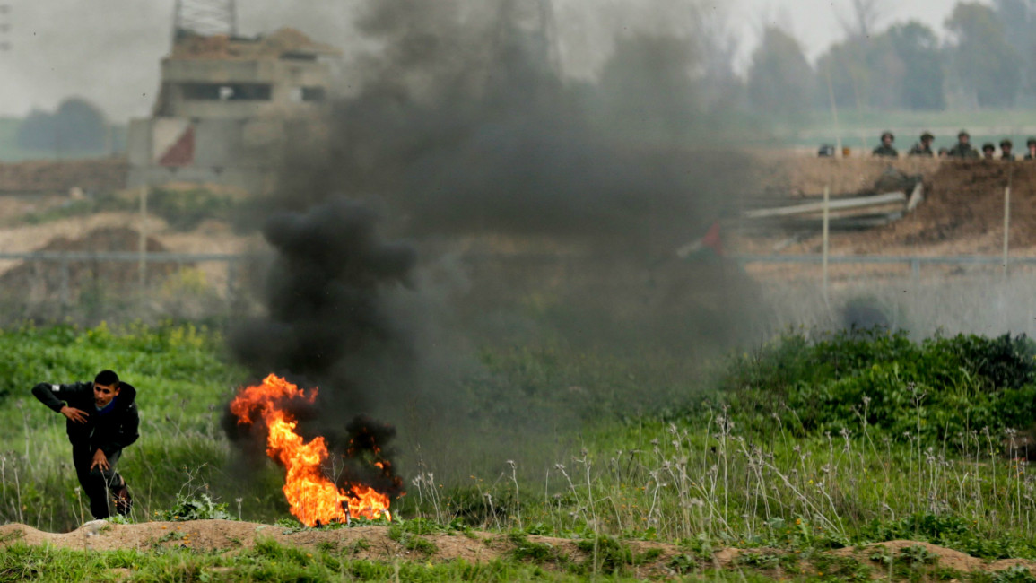 gaza border fire [getty]