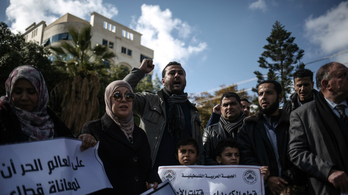 gaza electrciity protests