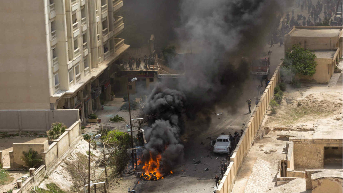 Site of bomb attack in Alexandria