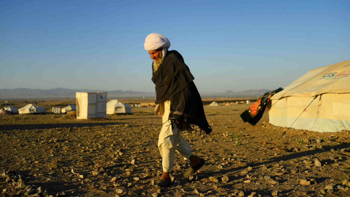 Drought-displaced Afghan man in Herat province