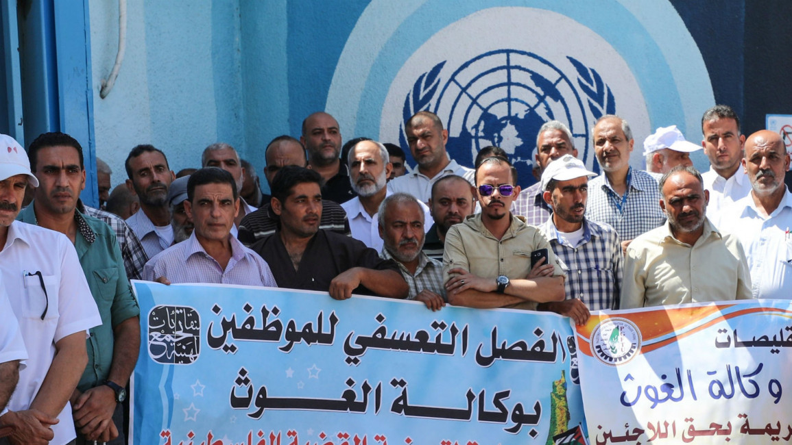 Protest against UNRWA cuts in Gaza (Getty)