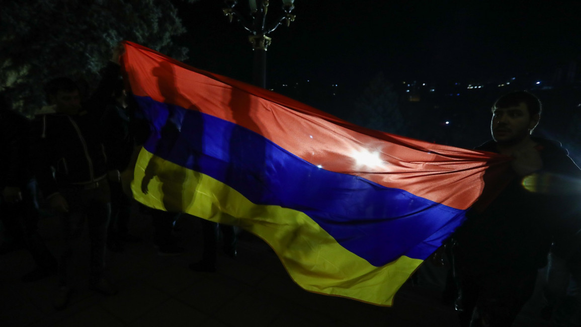 Armenia flag demo getty