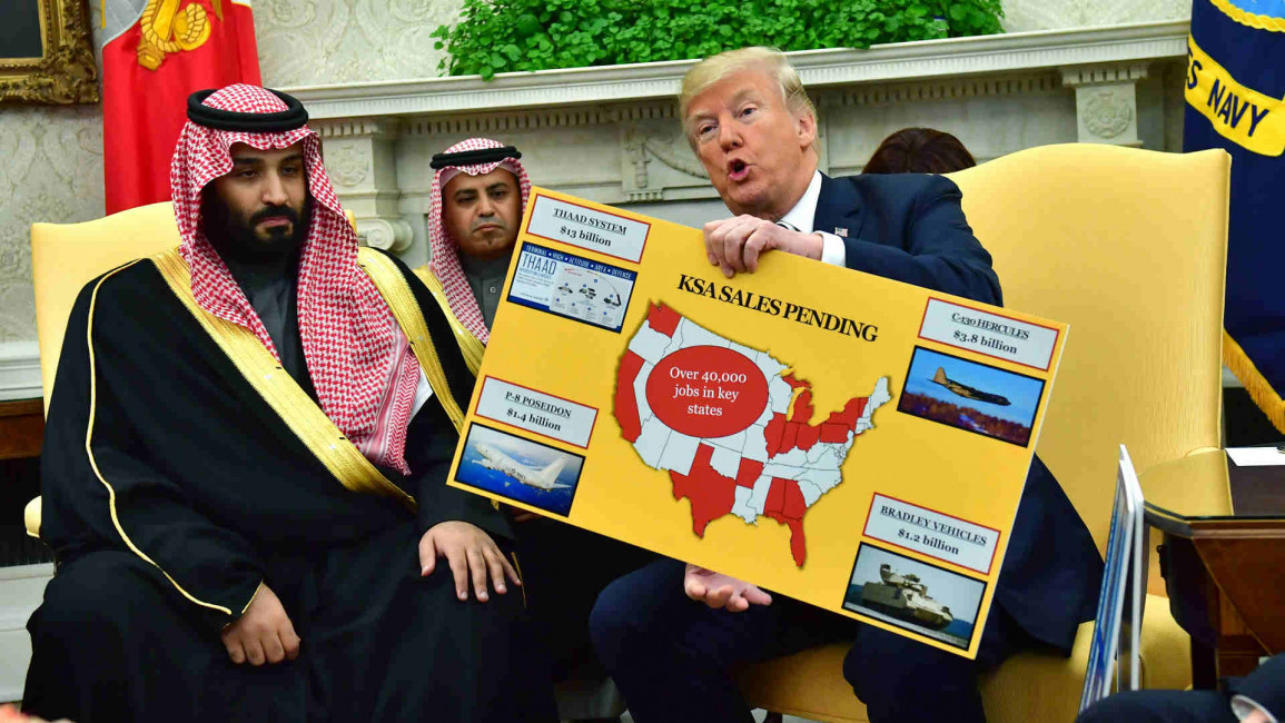Trump MBS arms - Getty