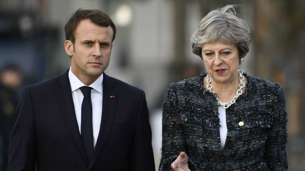 May and Macron - AFP