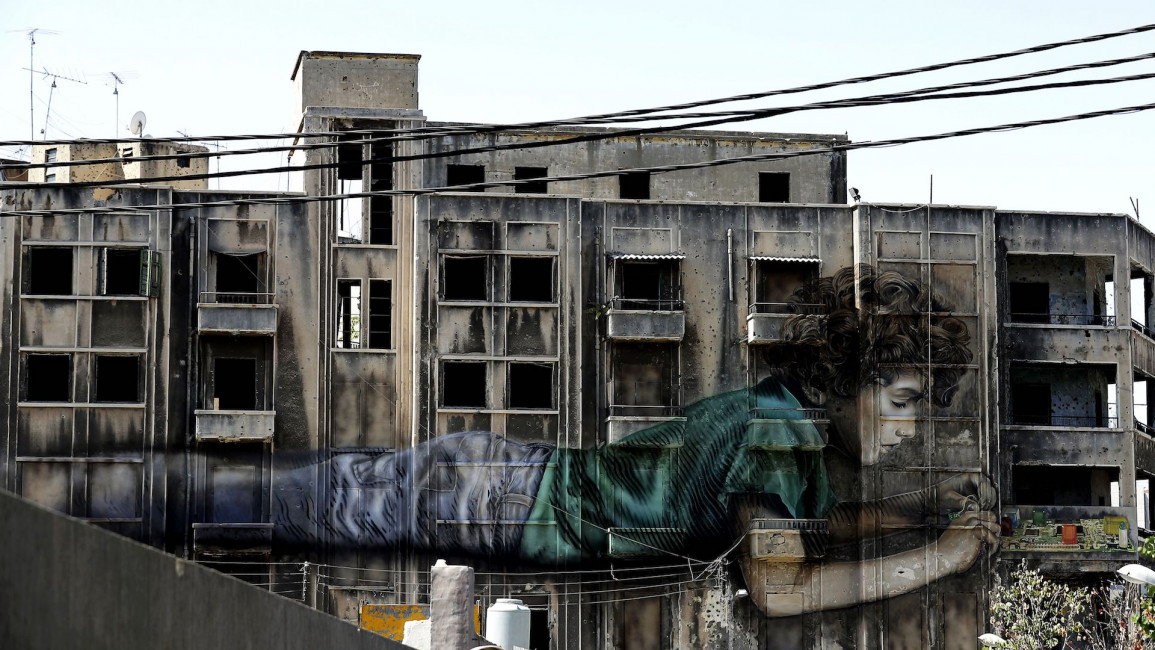 Lebanese civil war graffiti AFP