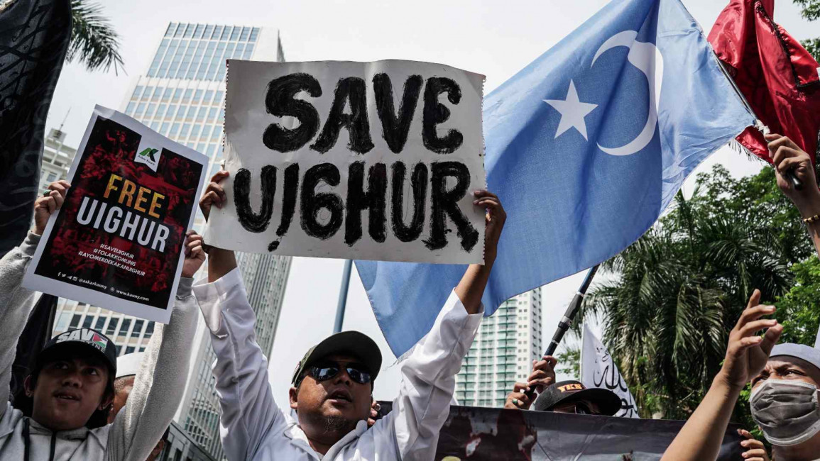uighur protest jakarta - anadolu