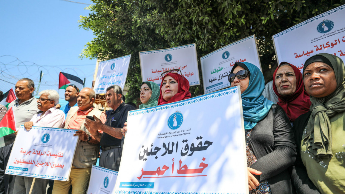 Protest against UNRWA cuts on Gaza (Getty)