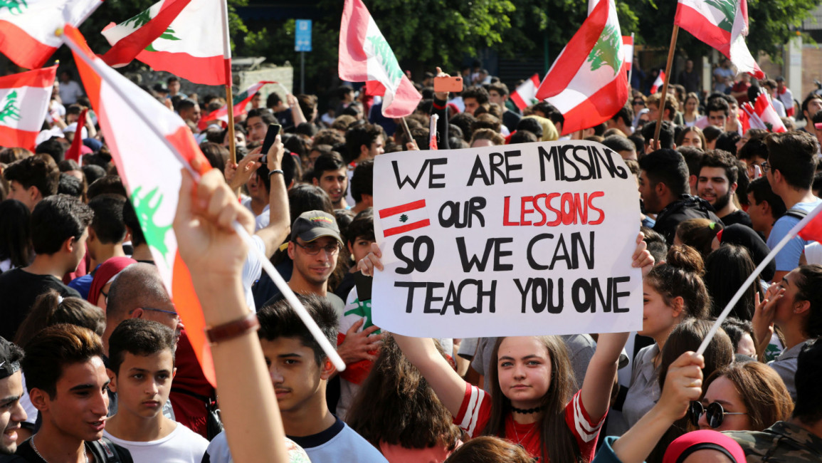 Lebanon student protests - Getty