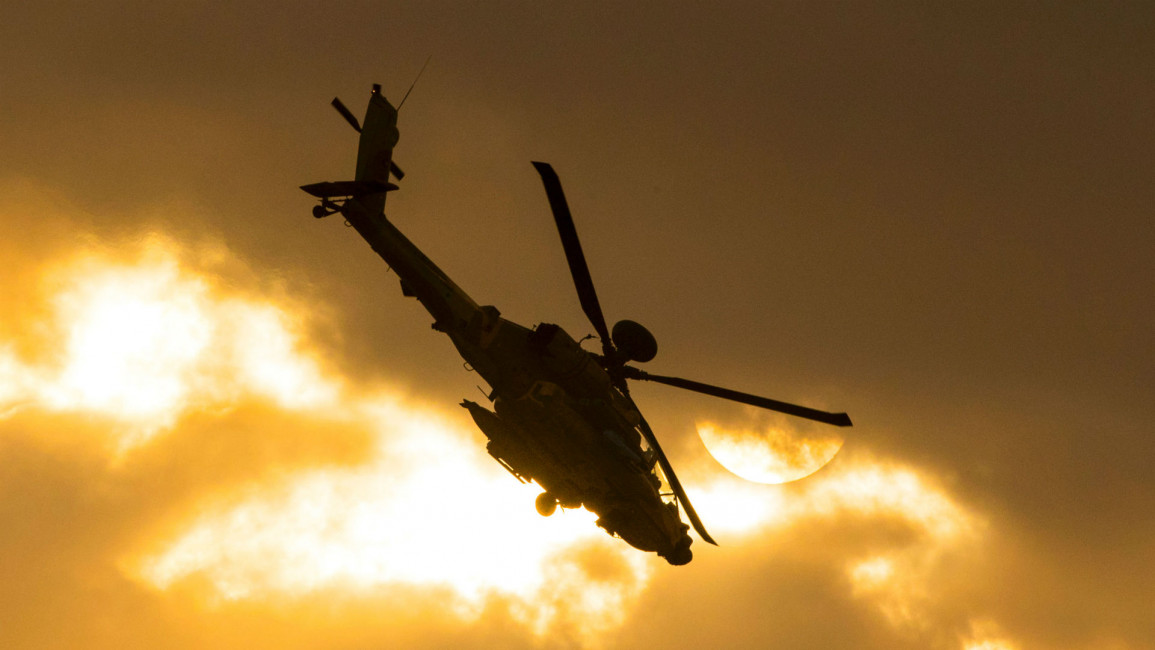 Israel apache helicopter AFP