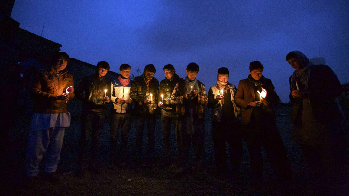 Afghans hold a vigil