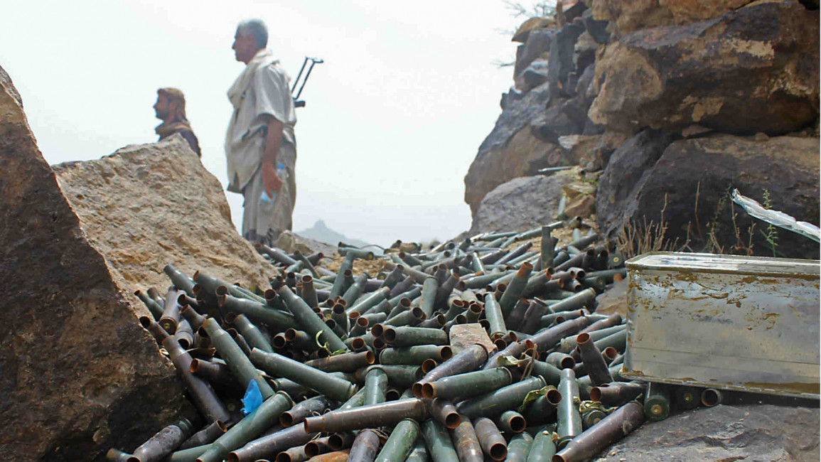 Pro-government fighters in southwest Yemen