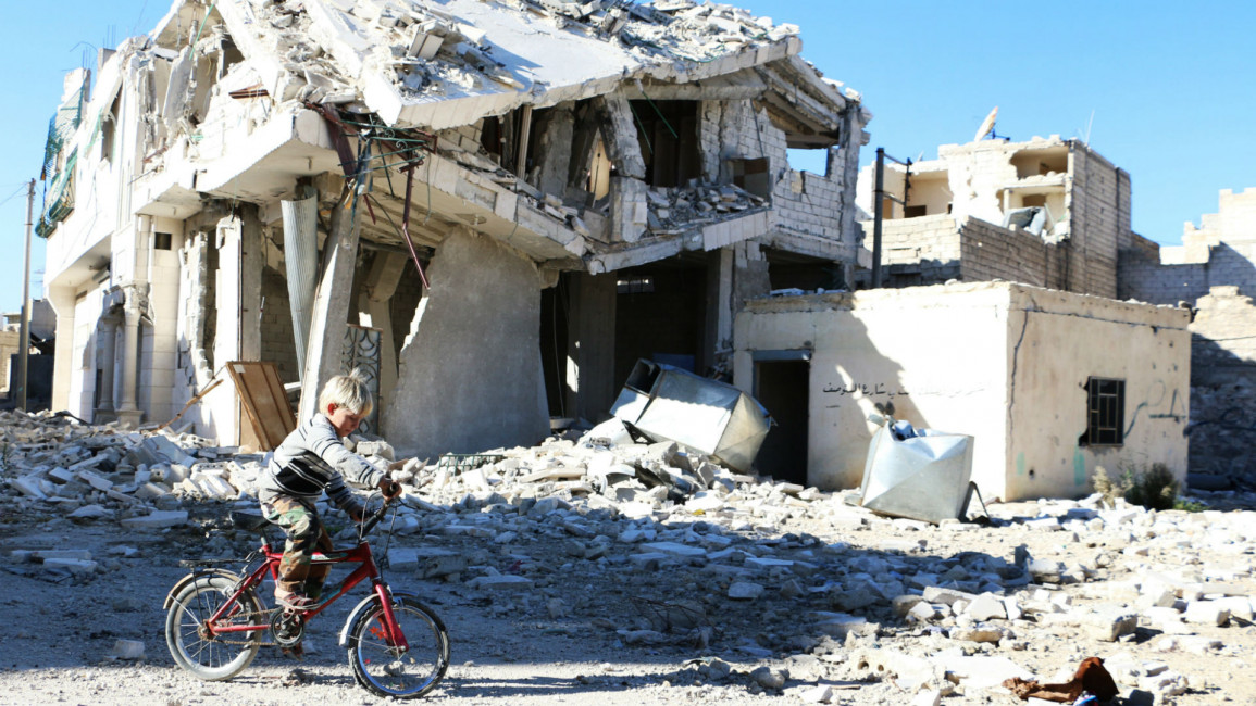 Syria civil war destruction Aleppo AFP