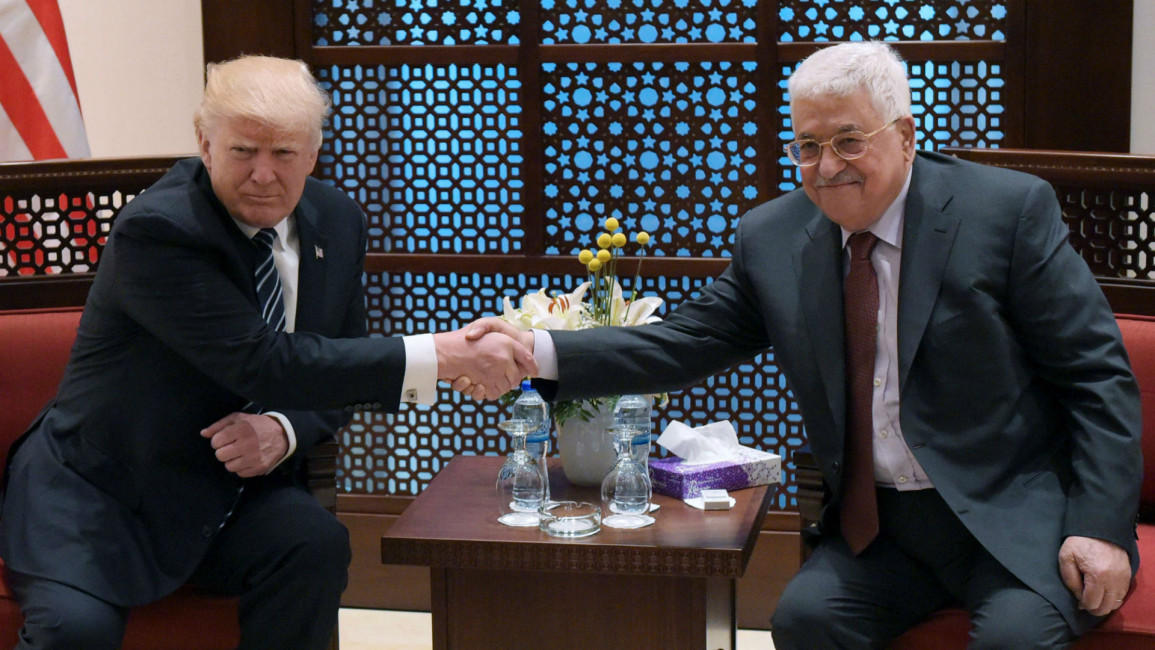 Trump and Abbas in Bethlehem [AFP]