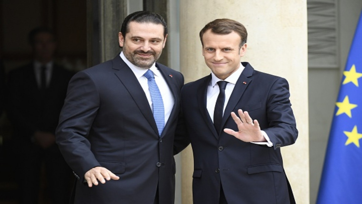 Macron Hariri