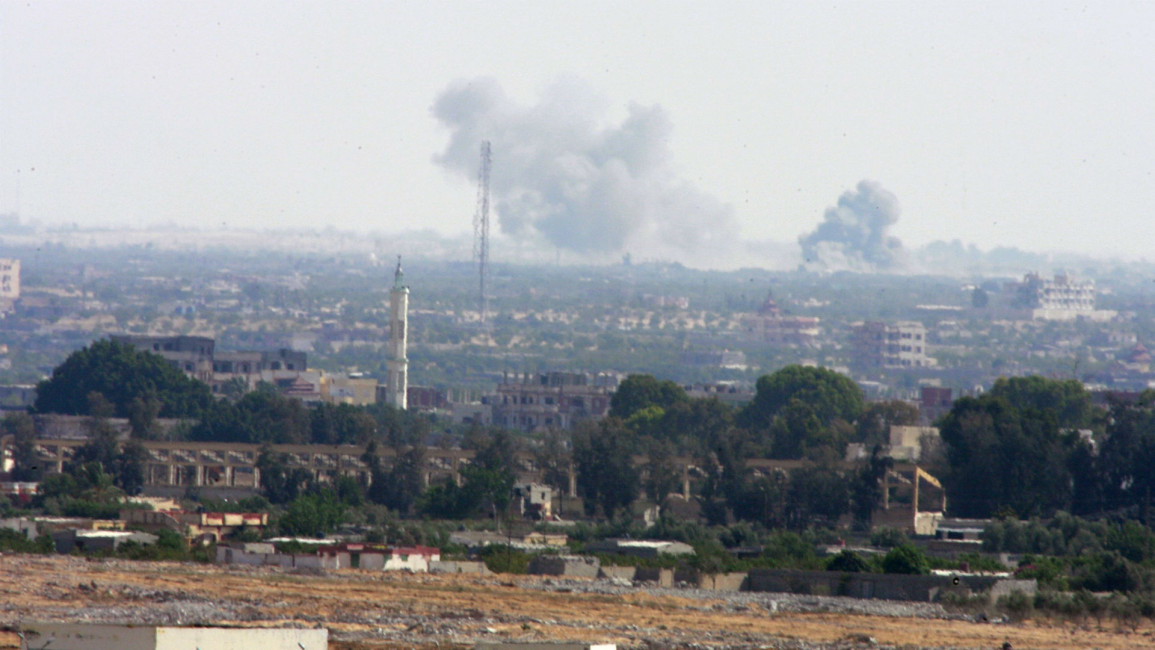 Shelling in Rafah - Egypt [Anadolu]